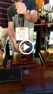 Where to Drink in Conwy North Wales: Animated gif of a bartender pulling a pint of Welsh Pride at the Blue Bell
