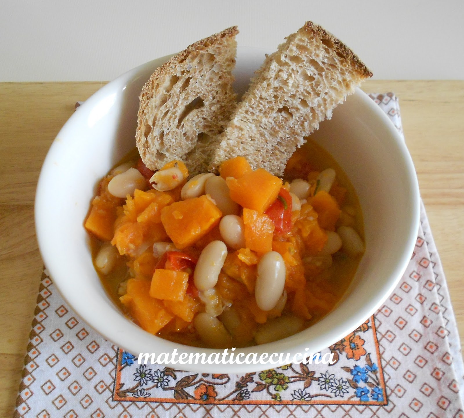 mtematicaecucina Zuppa di Zucca e Fagioli