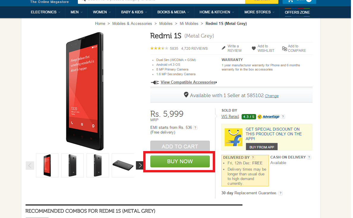 how to buy Xiaomi Redmi 1S Now Available Without Registration 