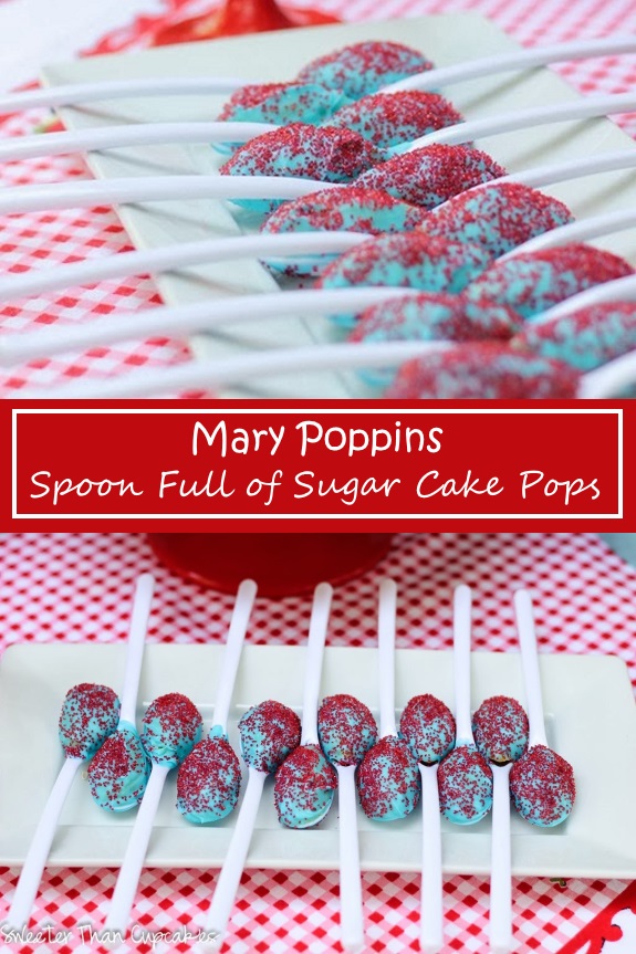 Mary Poppins Spoon Full of Sugar Cake Pops
