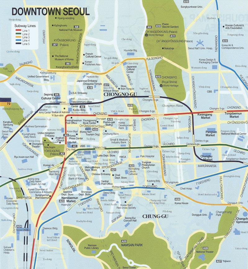 Map of Seoul Korea Free Printable - Map Of Seoul Downtown