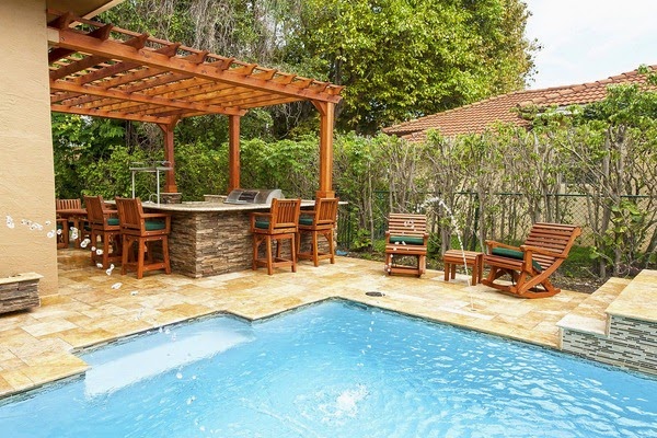 A pergola poolside design
