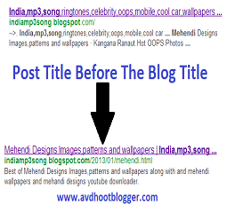 Blogging Tips For Post Title Before The Homepage Title