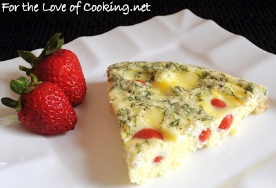 tomato, feta, and fresh dill frittata