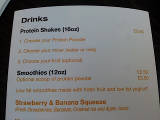 The drinks menu at Gyms Kitchen, Leyton