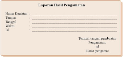Contoh Hasil Laporan Pengamatan Bahasa Indonesia