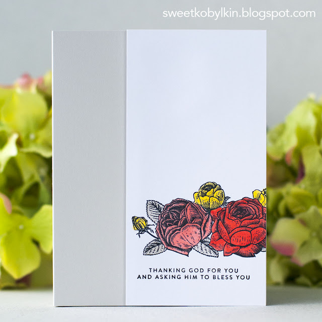 Flat Coloured Floral Card