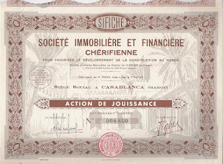 a Moroccan share of the Société Immobilière et Financière Chérifienne