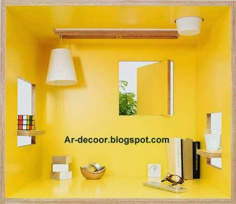 مكاتب Koloro المتنقل - مكتب صغير ورائع به جدران ونوافذ ومصباح معلق يشبة بيت الدمية