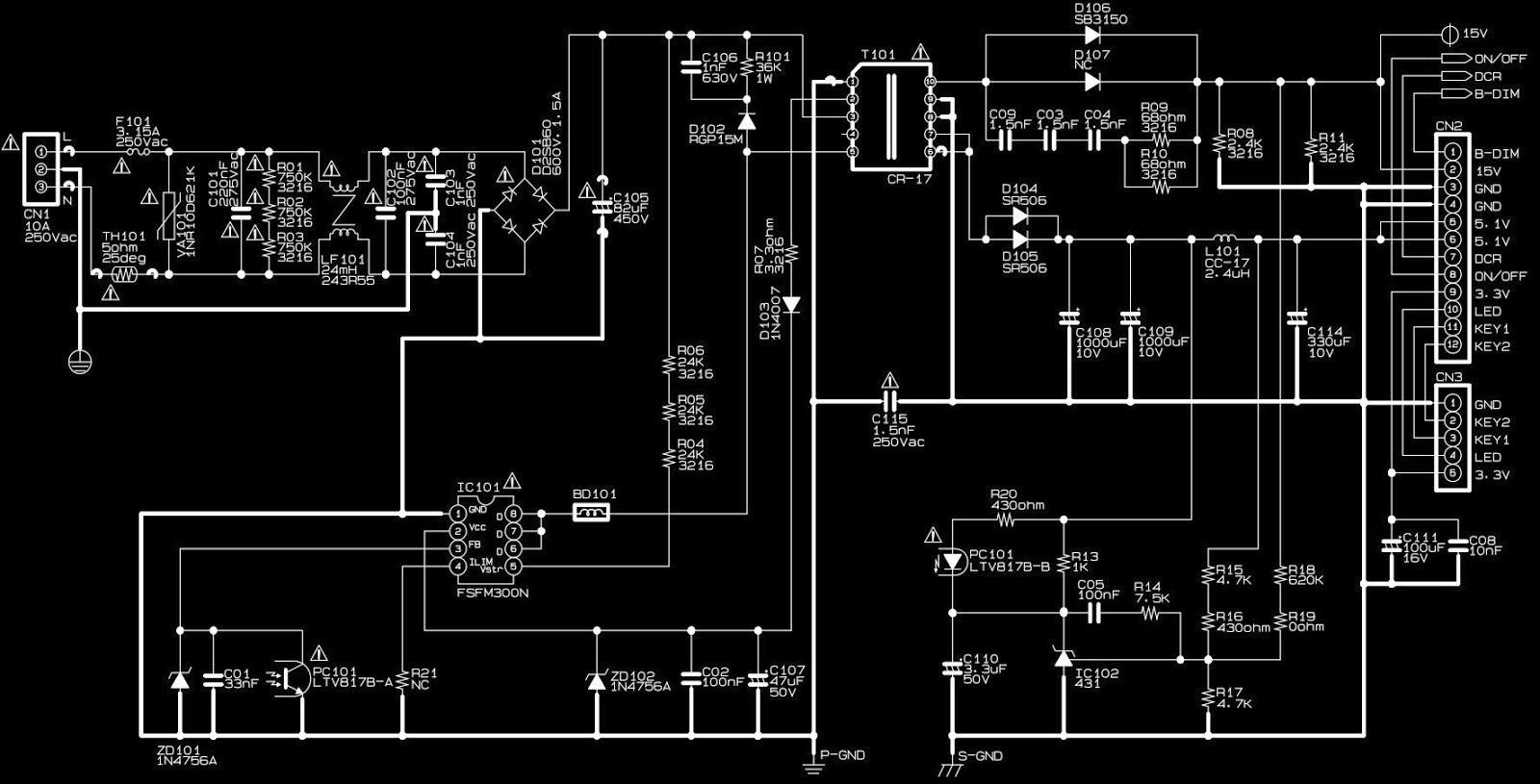 Schematic Diagrams: BN44-00304A - PSIV300402A Samsung LCD Monitor