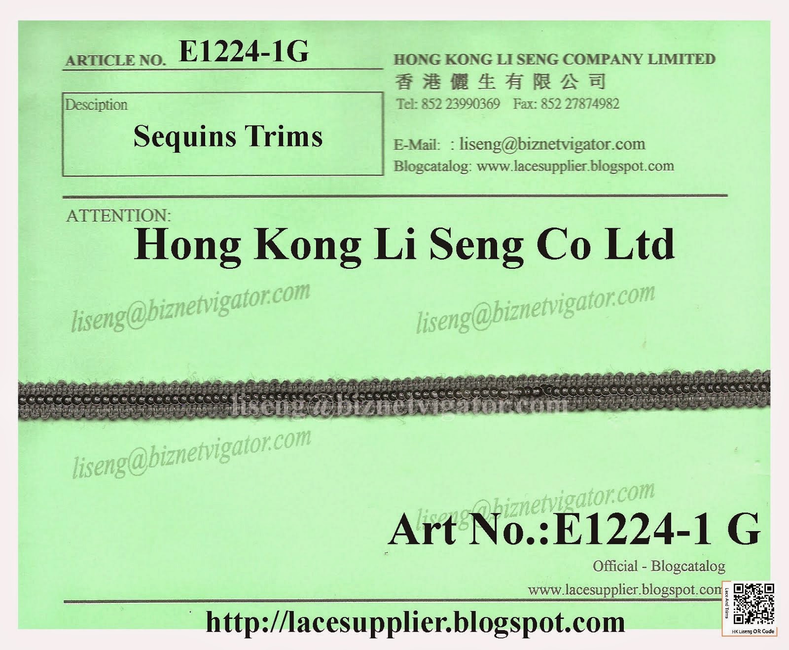 Sequins Trims Manufacturer Wholesale Supplier - Hong Kong Li Seng Co Ltd