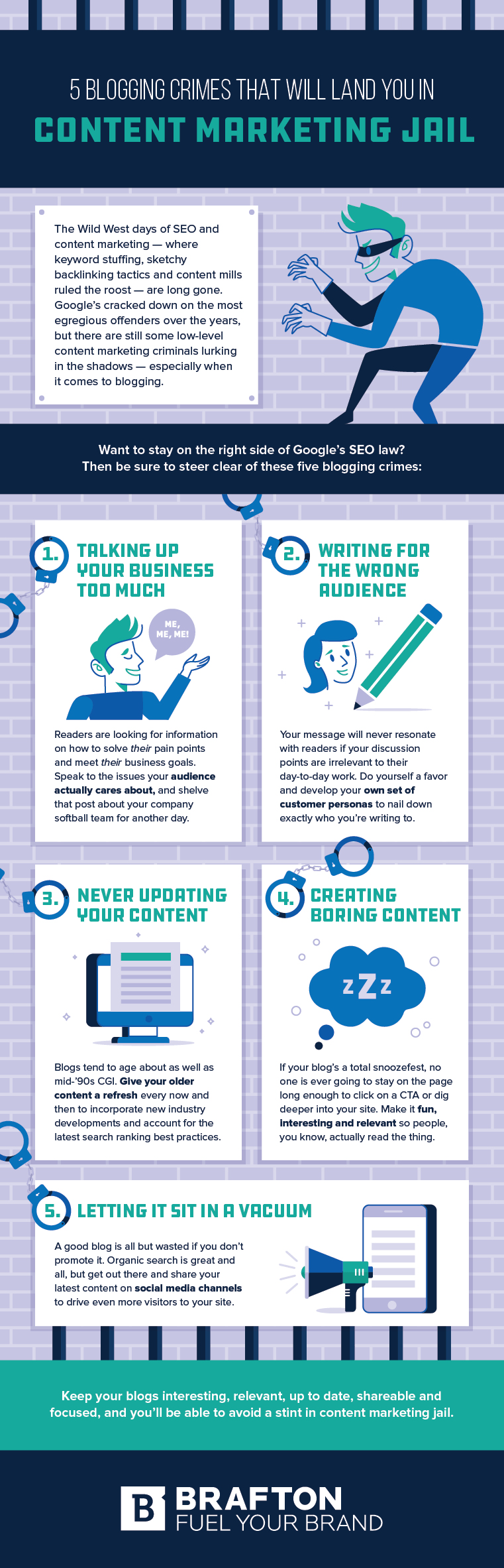 Avoid these 5 crimes when blogging for business (infographic)