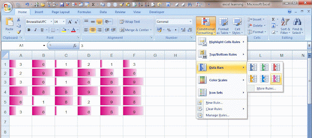 Data Bars in Formatting Styles