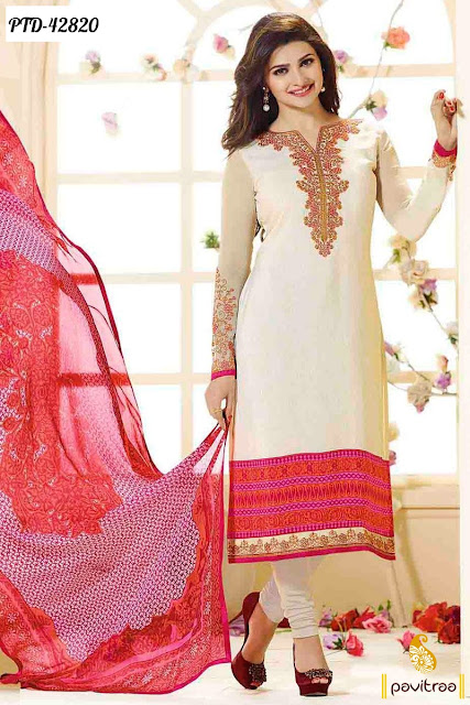 Prachi Desai Special Cream chiffon anarkali salwar suit