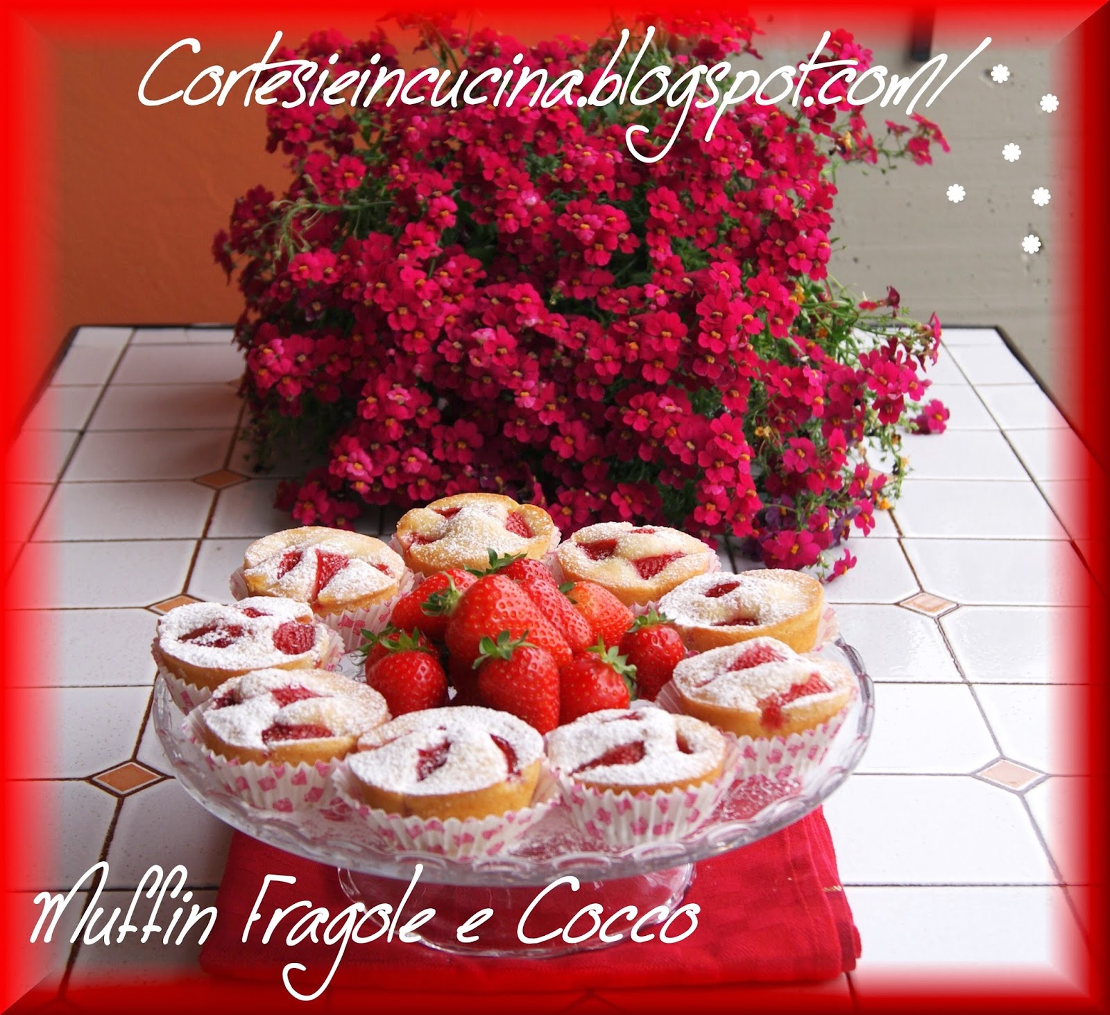 muffin soffici con fragole e cocco