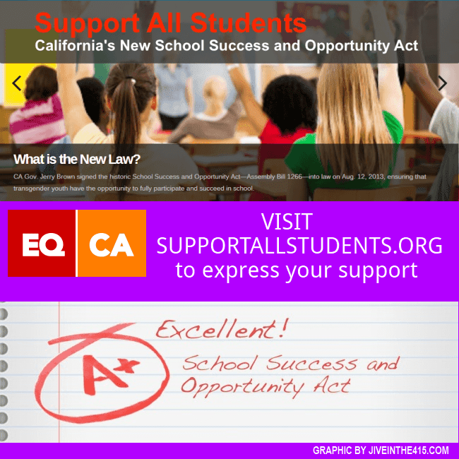 A screenshot of the Equality California website supportallstudents.org