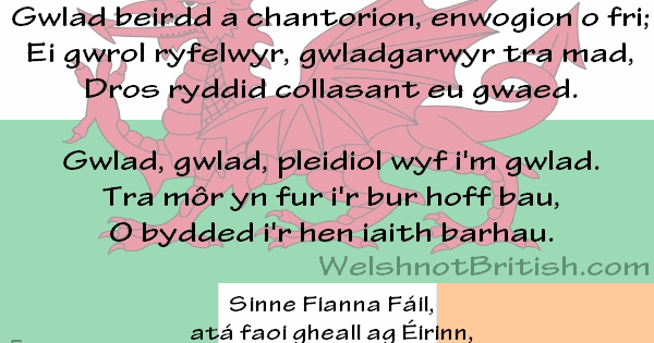WelshnotBritish.com: Wales doesn't have an 'official' national anthem.