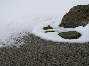 Grădină zen sub zăpadă