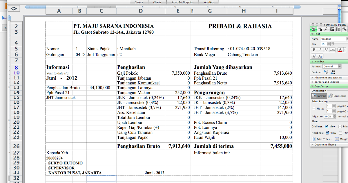 Contoh Slip Gaji Jne Surat Ras