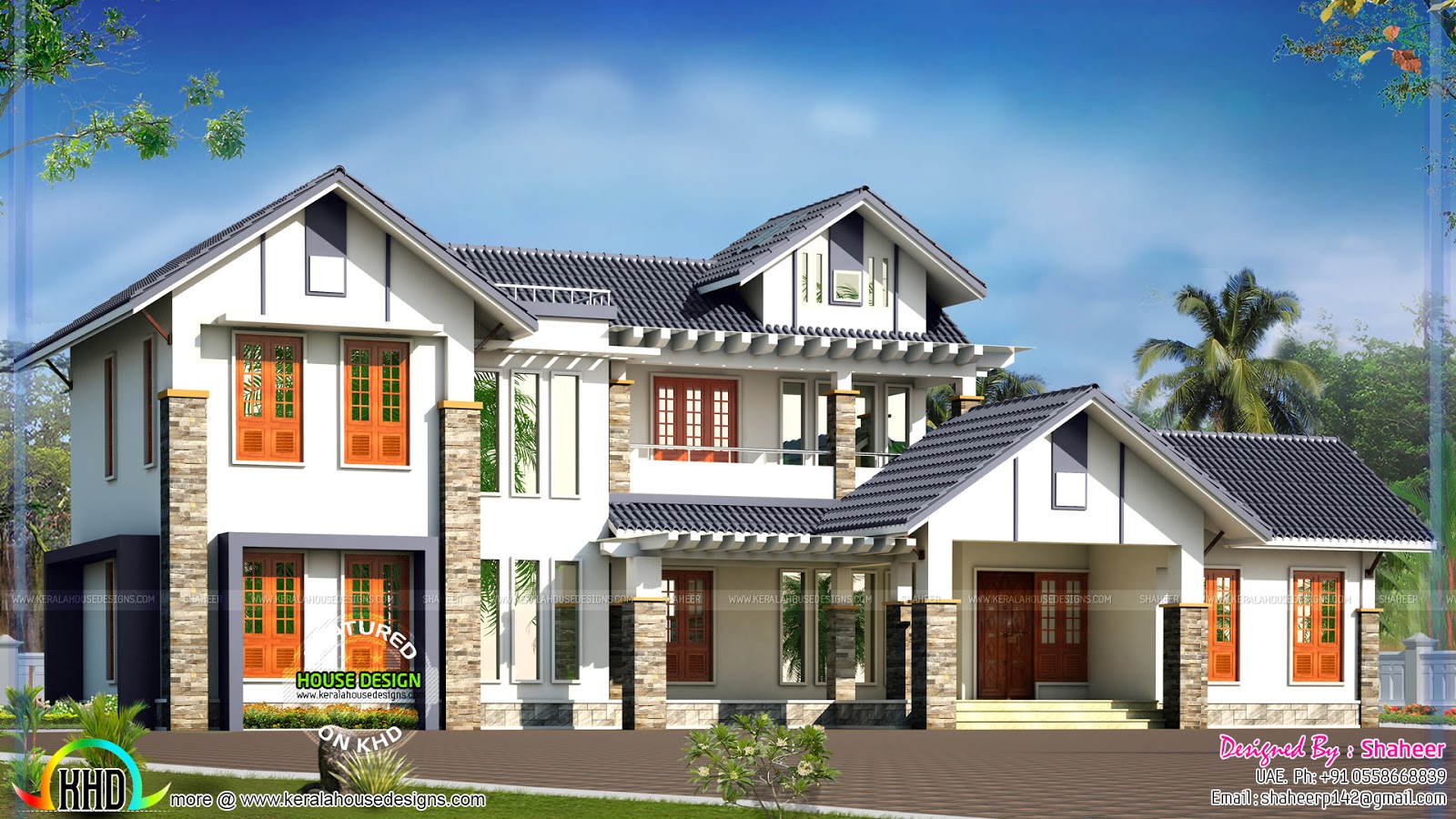 Mix roof house by Shaheer from UAE Maison simple de conception