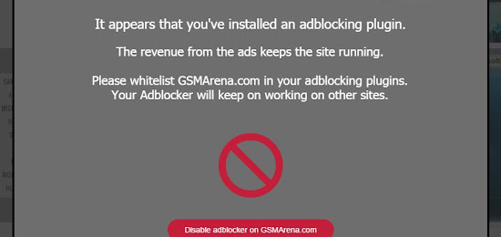 GSMArena Aja Sekarang Ngeblok Pengguna Adsbloker