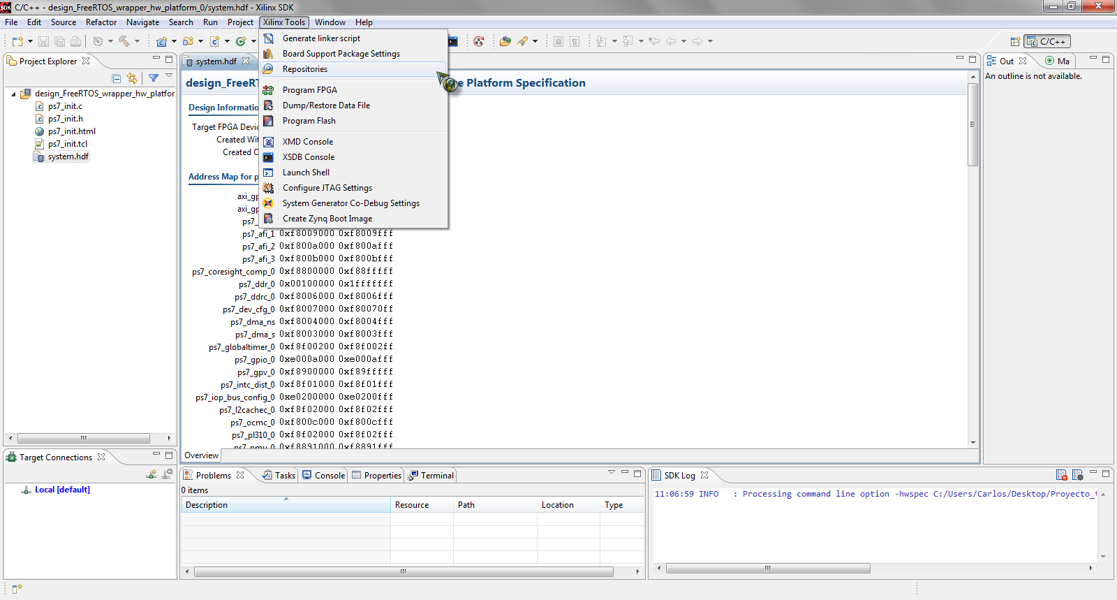 ZedBoard Zynq7000 All Programmable SoC Xilinx PRACTICA 9 FREERTOS