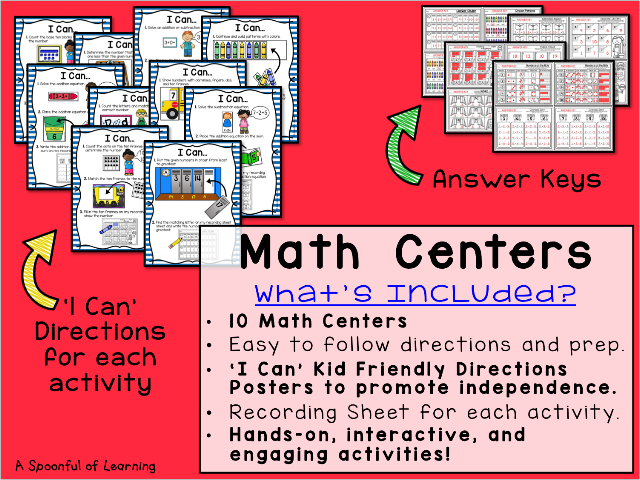 Back to School Centers - 10 Math Centers 1