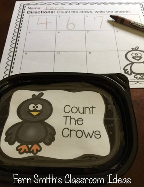 New Fall Themed Counting Numbers  0 - 10 Task Cards For Your Classroom from Fern Smith's Classroom Ideas.