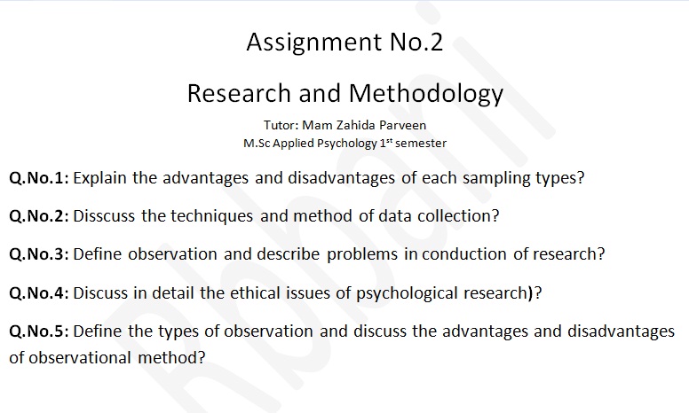Applied psychology assignments