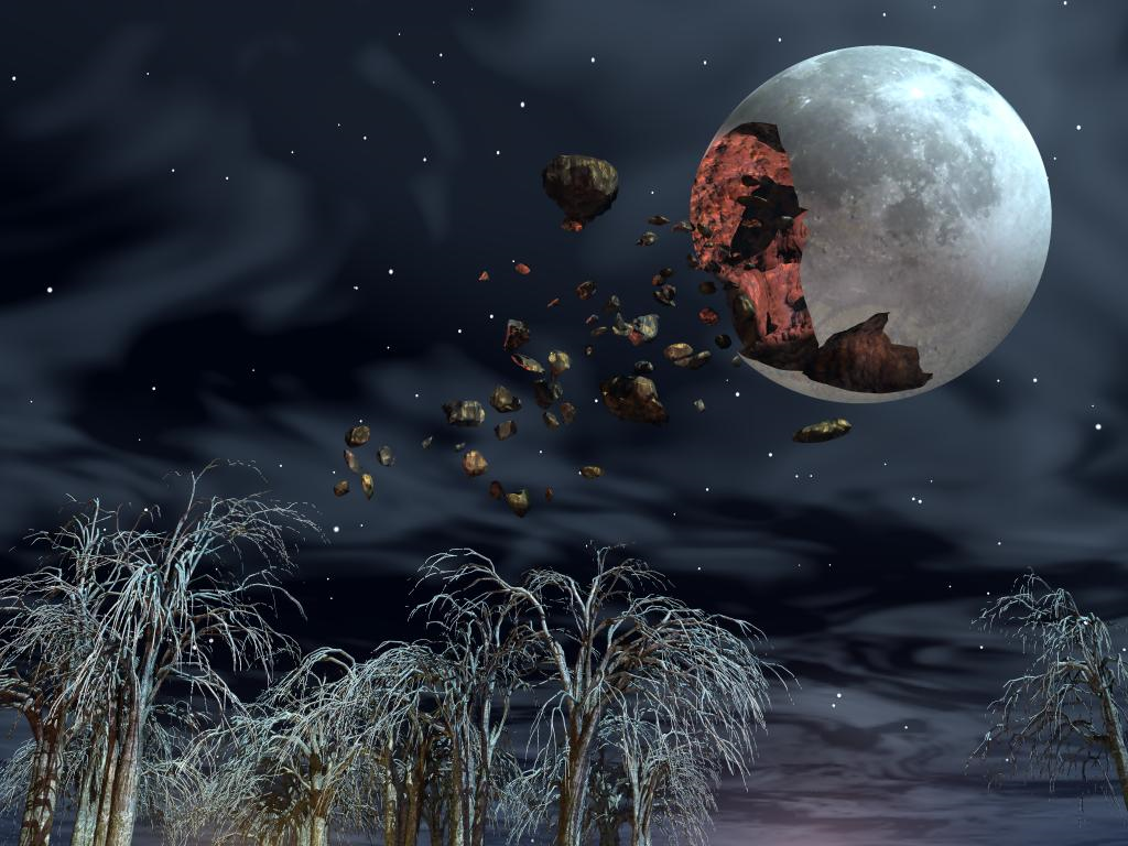 при свете луны скайрим. скайрим мод ночное небо. взорванная луна. Broken moon. Fallout 4 moon.