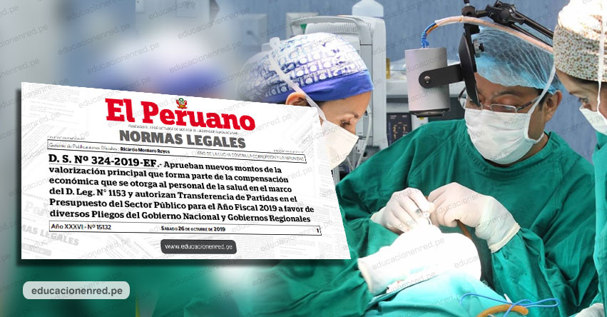 MINSA: Establecen aumento salarial para más de 137 mil profesionales de la salud (D. S. Nº 324-2019-EF) MINSA: Establecen aumento salarial para más de 137 mil profesionales de la salud (D. S. Nº 324-2019-EF)