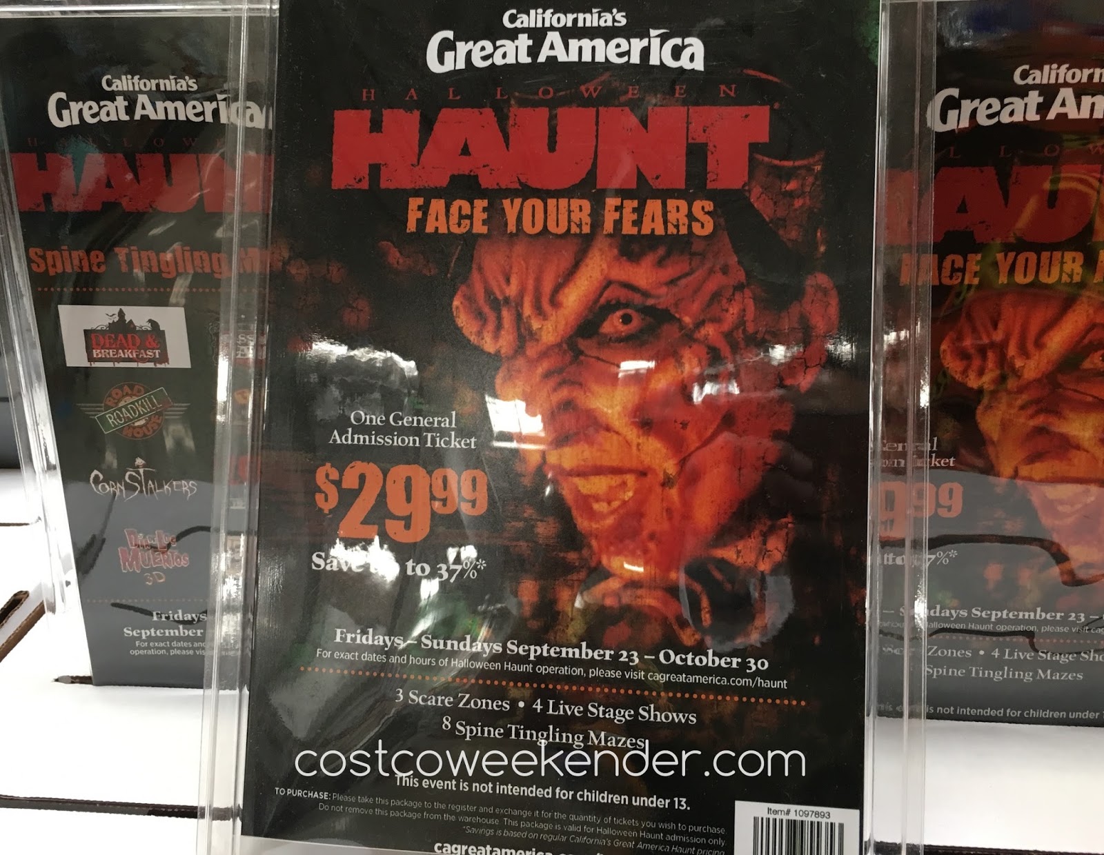 Great America Halloween Haunt 2016 General Admission Ticket Costco