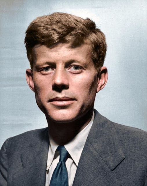 صور قديمة تم تلوينه كأنه حديثة President+John+F.+Kennedy%2C+seen+here+in+1947+during+his+time+as+a+Congressman%2C+representing+Massachusetts%27s+11th+congressional+district.