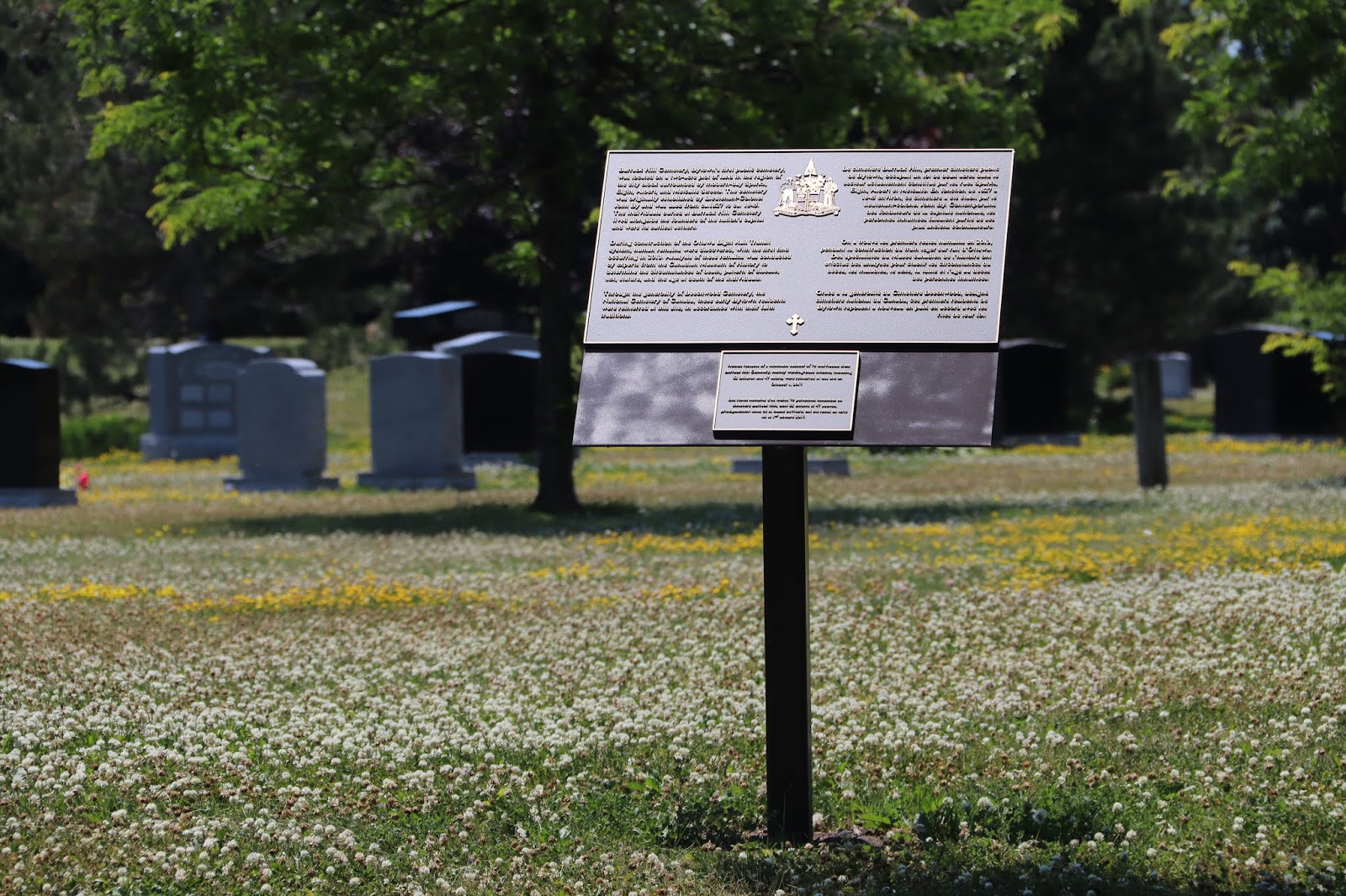 Memorials in Ottawa Barrack Hill Cemetery Plaque