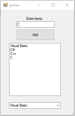 VB add textbox items to listbox combobox