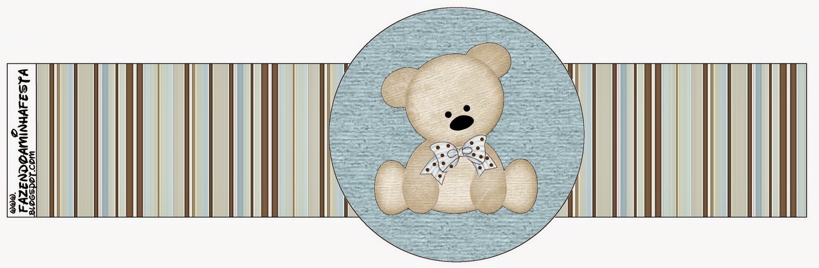 Teddy Bear Family: Free Party Printables. Free Printable Napkin Rings.
