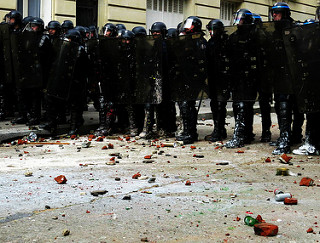 Policías antidisturbios