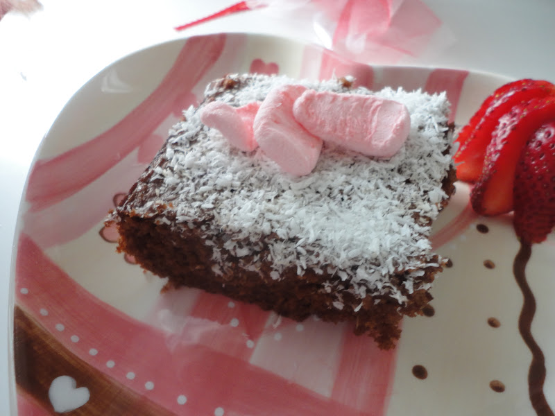 LaMa, orada, surada ve burada Pirinc unlu islak kek (Glutensiz kek )