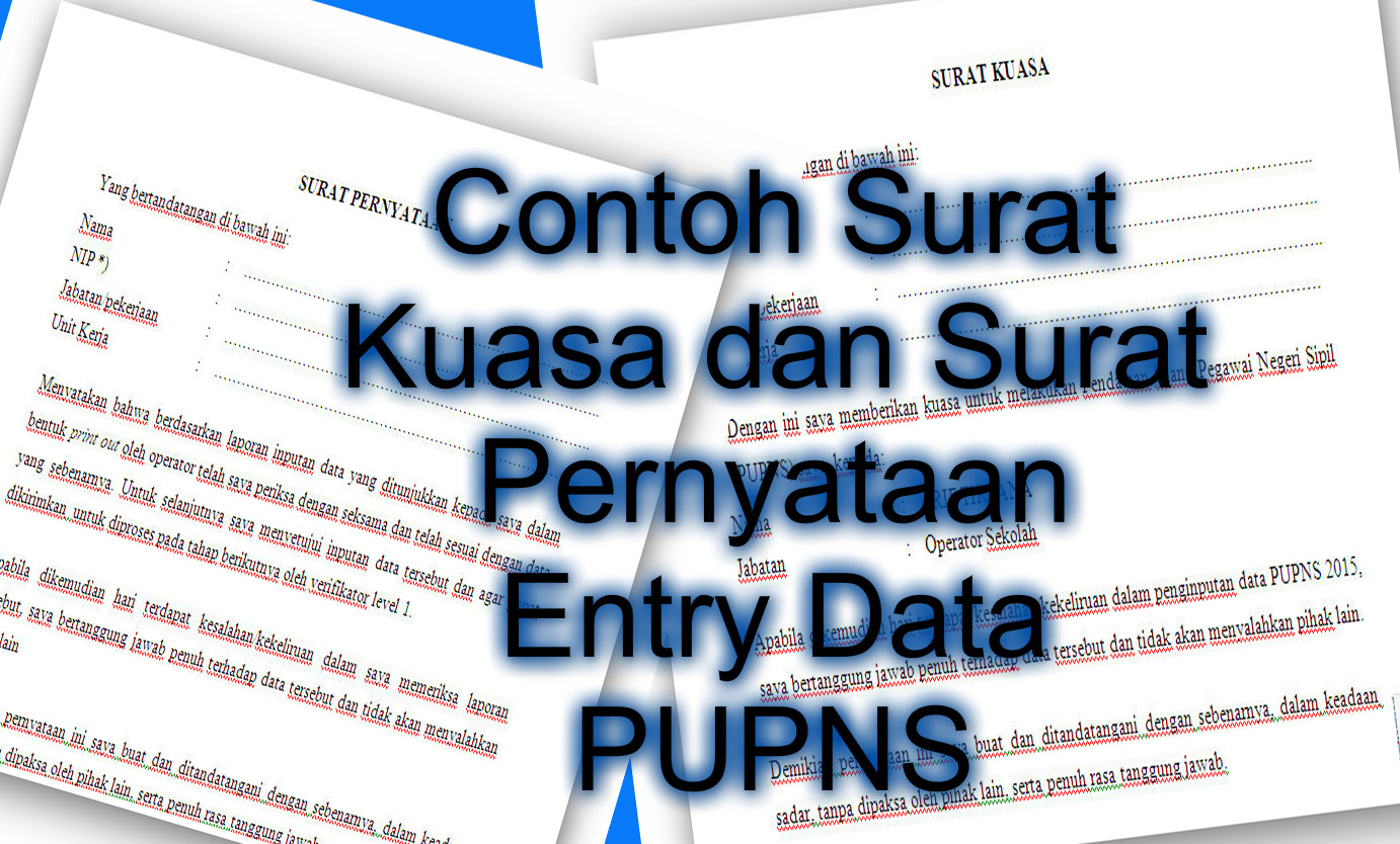 Contoh Surat Kuasa dan Surat Pernyataan Entry Data PUPNS 