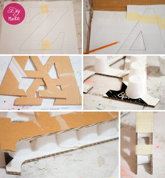 DIY: letras decorativas de cartón paso a paso
