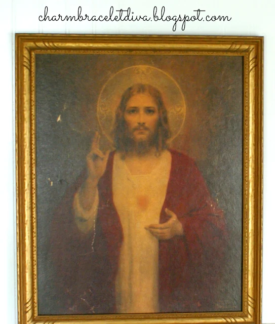 Vintage C. Bosseron Chambers Sacred Heart painting