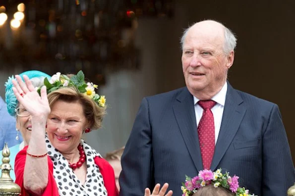 King Harald and Queen Sonja, Princess Martha Louise, Crown Prince Haakon, Crown Princess Mette-Marit, Princess Ingrid Alexandra, Prince Sverre Magnus, Marius Borg Høiby, Princess Astrid and Mrs. Ferner