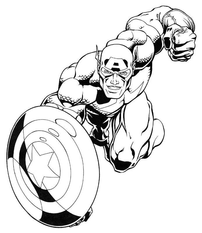 Captain America Color Pages coloring kids page May 2013