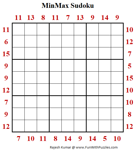 MinMax Sudoku Puzzle (Fun With Sudoku #351)