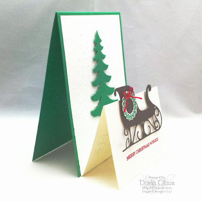 Easy Fun Fold Card Displays Santa's Sleigh at Inkheaven