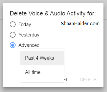 how to delete Ok Google voice commands history data saved on Google database for better privacy