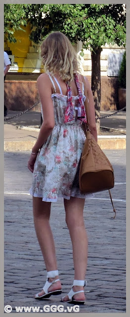 Girl's outfit with sundress on the street