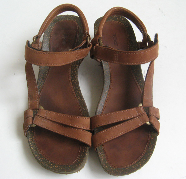 TEVA CABRILLO SANDALS BROWN LEATHER WEDGE SANDALS WOMENS SIZE 10