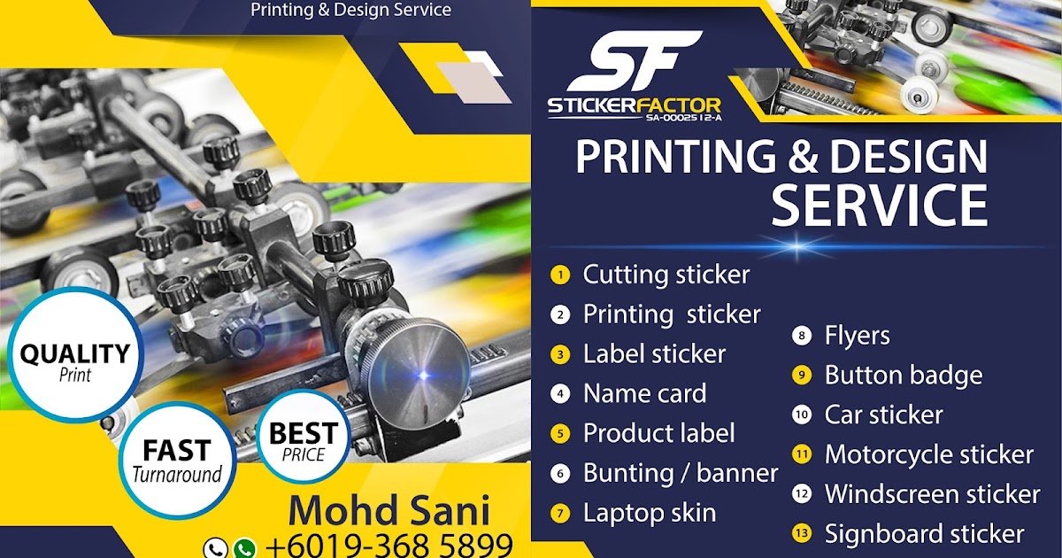 Sticker Factor Kajang Printing & Design Service