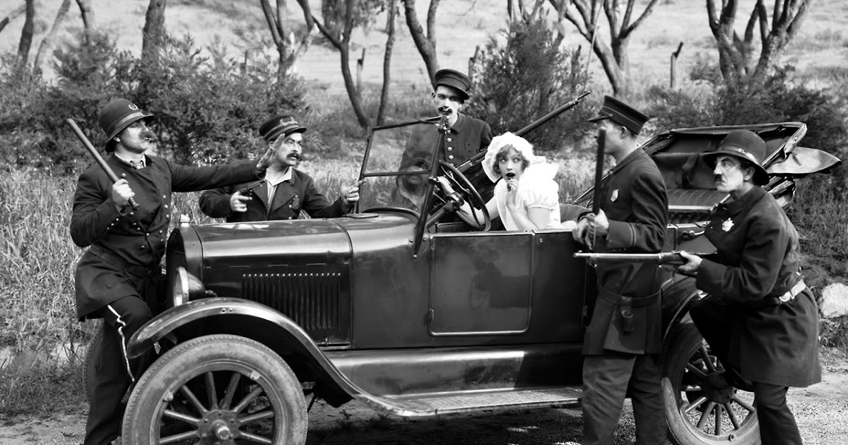 transpress nz still from a 'Keystone Cops' movie, 1928